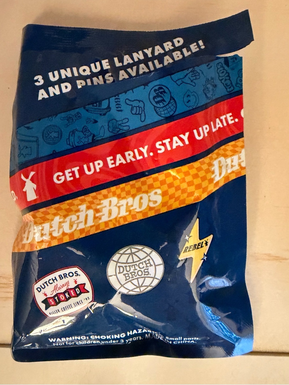 Dutch Bros Red Lanyard with Charm and Pin - Picture 3 of 7